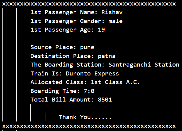 Railway Reservation